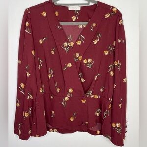 Elodie sweetheart tulip floral print blouse